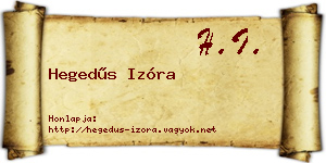 Hegedűs Izóra névjegykártya